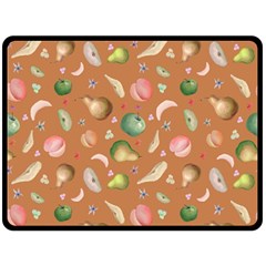 Watercolor Fruit Fleece Blanket (large)  by SychEva