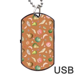 Watercolor Fruit Dog Tag Usb Flash (one Side) by SychEva