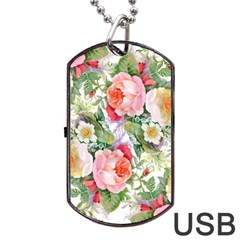 Garden Flowers Dog Tag Usb Flash (one Side) by goljakoff