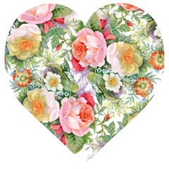 Garden Flowers Wooden Puzzle Heart by goljakoff