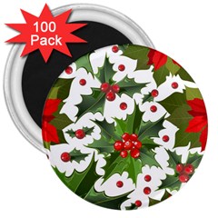 Christmas Berry 3  Magnets (100 Pack) by goljakoff