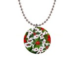 Christmas berry 1  Button Necklace Front