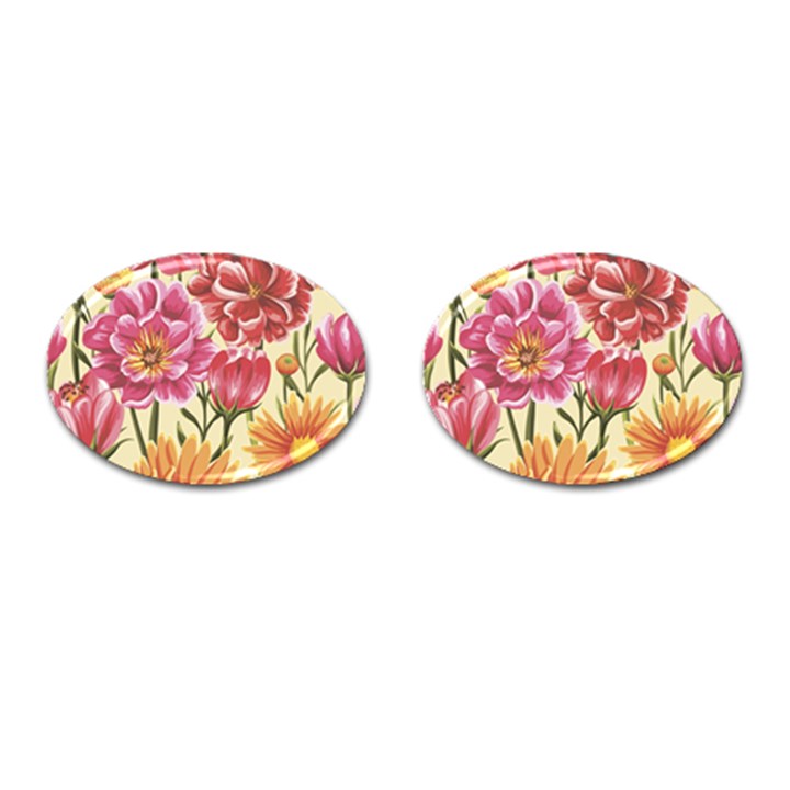 Flowers Cufflinks (Oval)