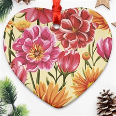 Flowers Heart Ornament (two Sides) by goljakoff