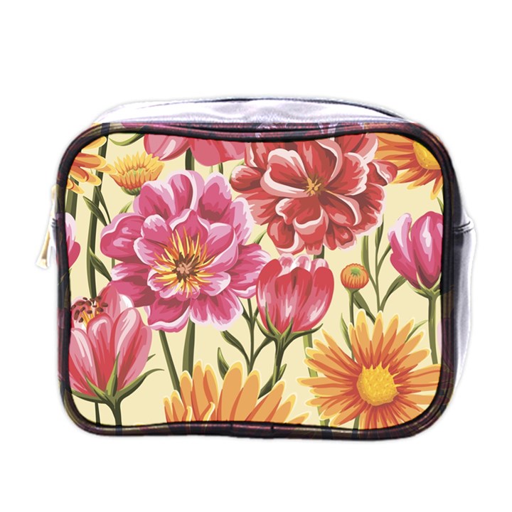 Flowers Mini Toiletries Bag (One Side)