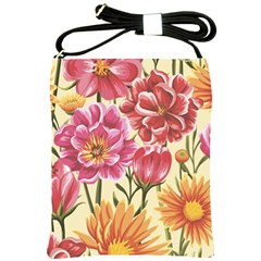 Flowers Shoulder Sling Bag by goljakoff