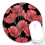 Poppy flowers Round Mousepads Front