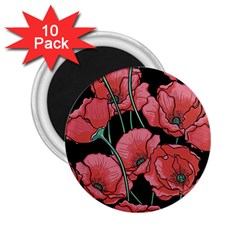 Poppy Flowers 2 25  Magnets (10 Pack)  by goljakoff