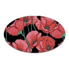 Poppy Flowers Oval Magnet by goljakoff