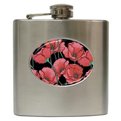 Poppy Flowers Hip Flask (6 Oz) by goljakoff