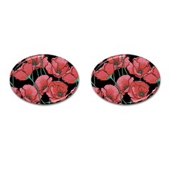 Poppy Flowers Cufflinks (oval) by goljakoff