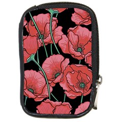 Poppy Flowers Compact Camera Leather Case by goljakoff