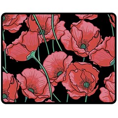 Poppy Flowers Fleece Blanket (medium)  by goljakoff