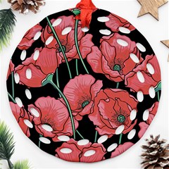 Poppy Flowers Ornament (round Filigree) by goljakoff