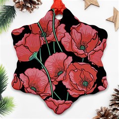 Poppy Flowers Ornament (snowflake) by goljakoff