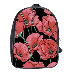 Poppy Flowers School Bag (xl) by goljakoff