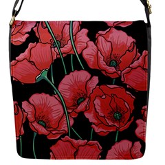 Poppy Flowers Flap Closure Messenger Bag (s) by goljakoff