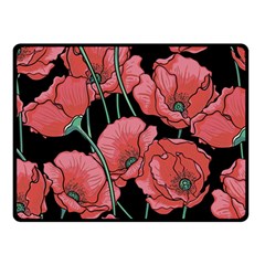 Poppy Flowers Double Sided Fleece Blanket (small)  by goljakoff