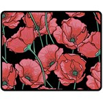 Poppy flowers Double Sided Fleece Blanket (Medium)  58.8 x47.4  Blanket Back