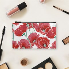 Red Poppy Flowers Cosmetic Bag (small) by goljakoff