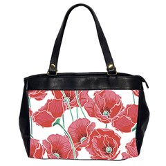 Red Poppy Flowers Oversize Office Handbag (2 Sides) by goljakoff