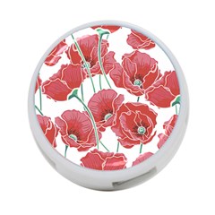 Red Poppy Flowers 4-port Usb Hub (two Sides) by goljakoff