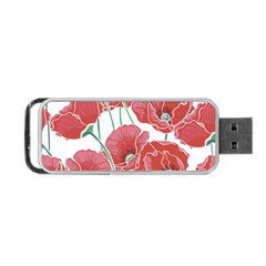 Red Poppy Flowers Portable Usb Flash (one Side) by goljakoff