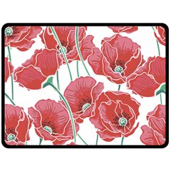 Red Poppy Flowers Double Sided Fleece Blanket (large)  by goljakoff