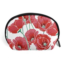 Red Poppy Flowers Accessory Pouch (large) by goljakoff