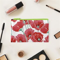 Red Poppy Flowers Cosmetic Bag (xs) by goljakoff