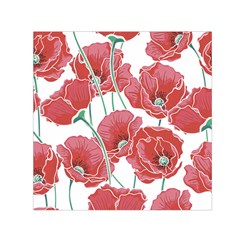 Red Poppy Flowers Small Satin Scarf (square) by goljakoff