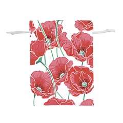 Red Poppy Flowers Lightweight Drawstring Pouch (s) by goljakoff