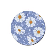 Chamomile Flowers Rubber Coaster (round)  by goljakoff