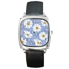 Chamomile Flowers Square Metal Watch by goljakoff