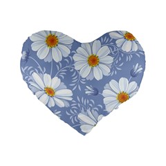 Chamomile Flowers Standard 16  Premium Heart Shape Cushions by goljakoff