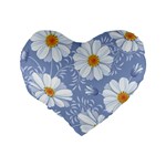 Chamomile flowers Standard 16  Premium Heart Shape Cushions Back