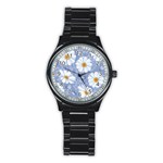 Chamomile flowers Stainless Steel Round Watch Front