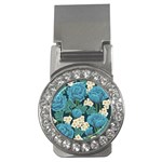 Blue flowers Money Clips (CZ)  Front