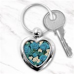 Blue flowers Key Chain (Heart) Front