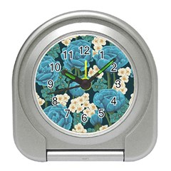 Blue Flowers Travel Alarm Clock by goljakoff