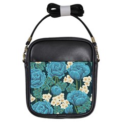 Blue flowers Girls Sling Bag