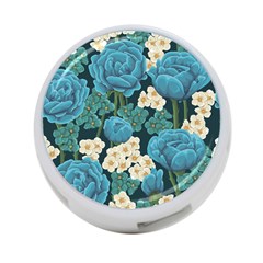 Blue Flowers 4-port Usb Hub (two Sides) by goljakoff