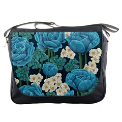 Blue Flowers Messenger Bag by goljakoff