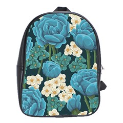 Blue flowers School Bag (XL)