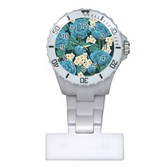 Blue flowers Plastic Nurses Watch