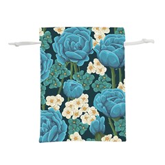 Blue flowers Lightweight Drawstring Pouch (L)