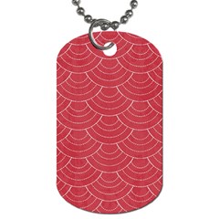 Red Sashiko Ornament Dog Tag (two Sides) by goljakoff