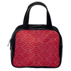 Red Sashiko Ornament Classic Handbag (one Side) by goljakoff