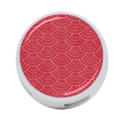 Red Sashiko Ornament 4-port Usb Hub (two Sides) by goljakoff