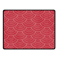 Red Sashiko Ornament Double Sided Fleece Blanket (small)  by goljakoff